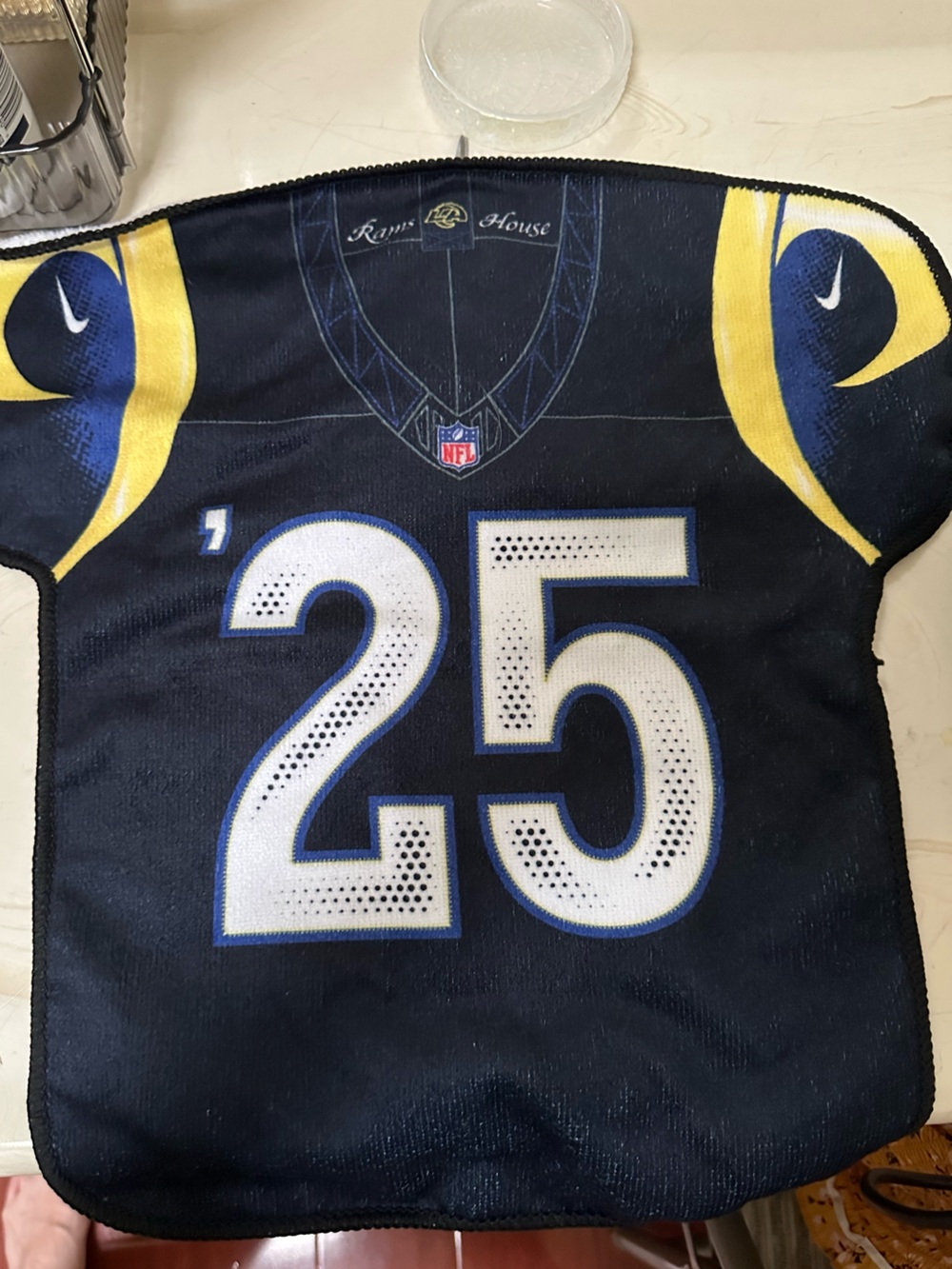 LA Rams Microfiber Towel #25 Black
